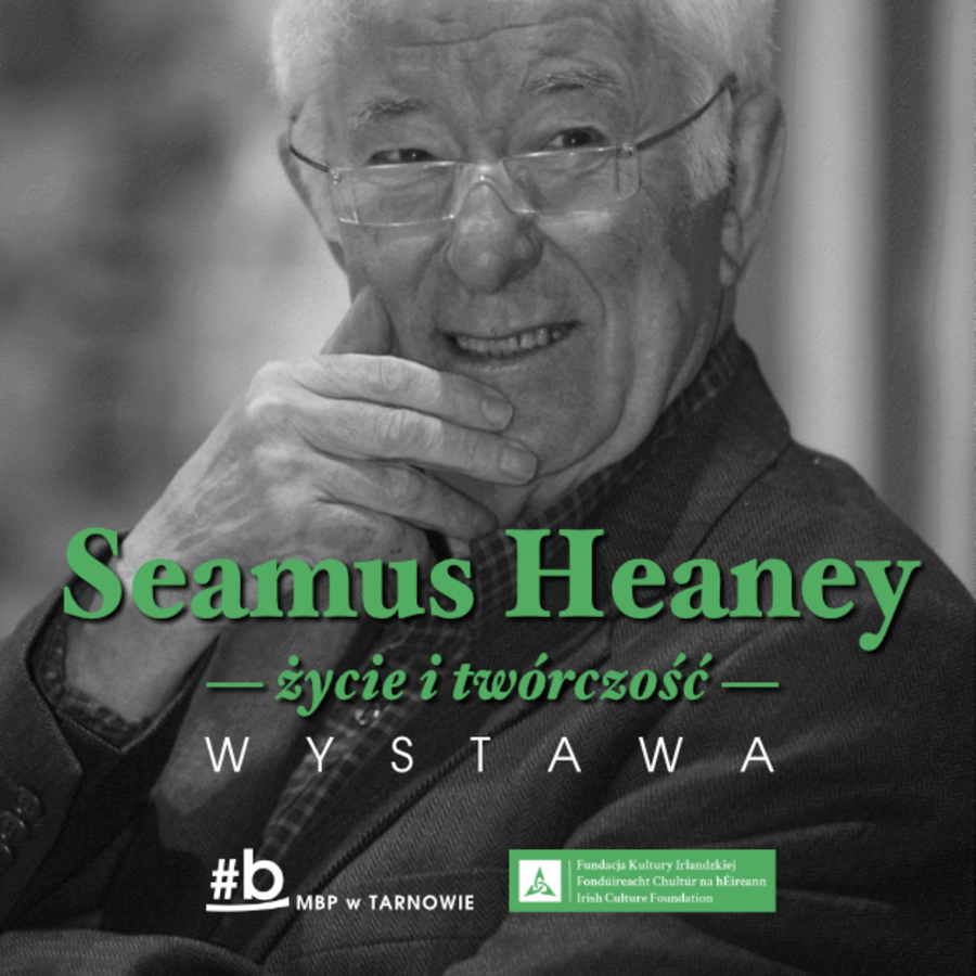 Plakat wystawy „Seamus Heaney – życie i twórczość”